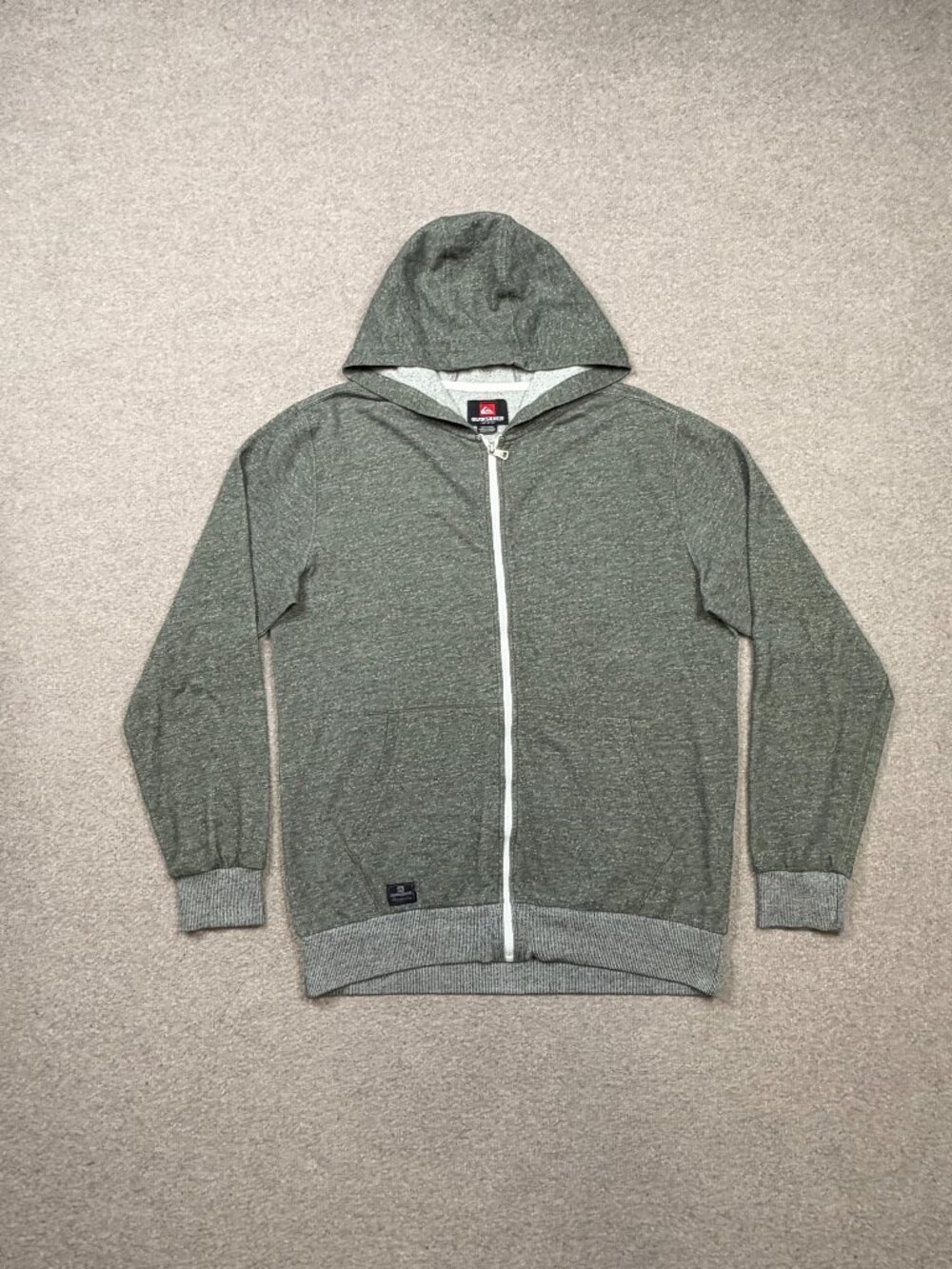 Vintage Quiksilver Hoodie Men's Size M Green Full Zip Surfer Casual